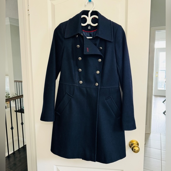 Tommy Double Button Wool Coat - Navy XS - Picture 1 of 11